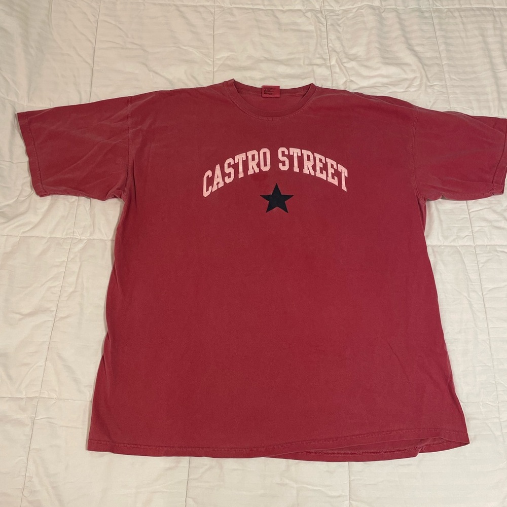 Comfort Colors Shirt Men’s XXL Red Crew Neck Short Sleeve Graphic Castro Street